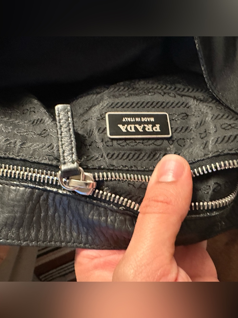 Prada Black Shoulder Bag with Leather Flap - Picture 12 of 15